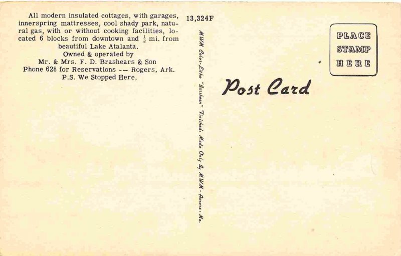 Apple Blossom Court Motel US 62 Rogers Arkansas postcard