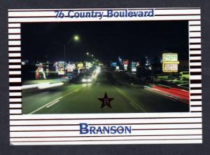 MO Country Blvd Night View BRANSON MISSOURI POSTCARD