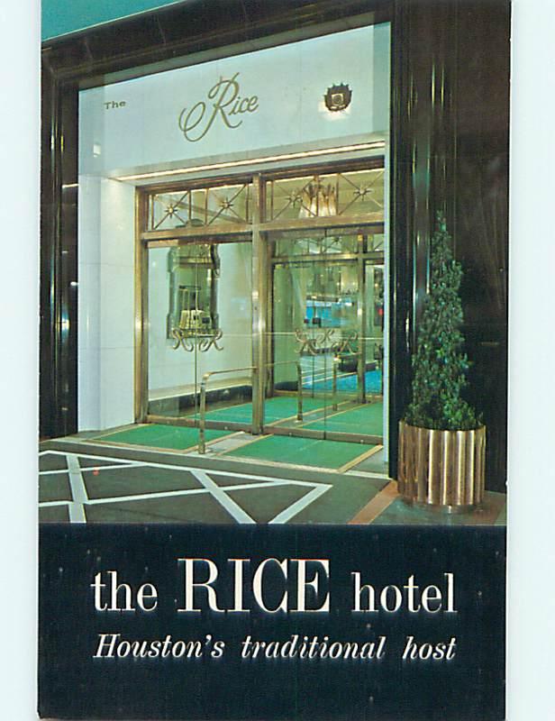 Unused Pre-1980 RICE HOTEL Houston Texas TX Q5658-33