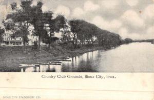 Sioux City Iowa Country Club Grounds Waterfront Antique Postcard K49402 