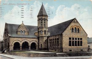 SPRINGFIELD OHIO STONE PUBLIC LIBRARY POSTCARD 1909