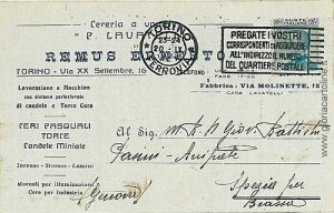 09648 Vintage postcard - TURIN City: ADVERTISING 1922-