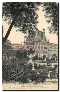 Old Postcard Paris Tuileries Garden and the Pavillon de Marsan