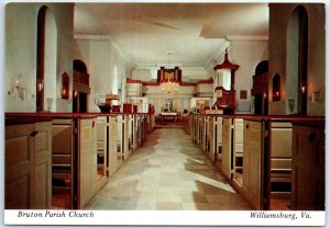 Postcard - Bruton Parish Church - Williamsburg, Virginia