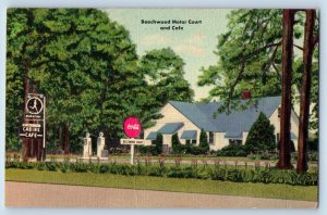 Fairmount Indiana IN Postcard Beechwood Motor Court Cafe Jonesboro c1940 Vintage