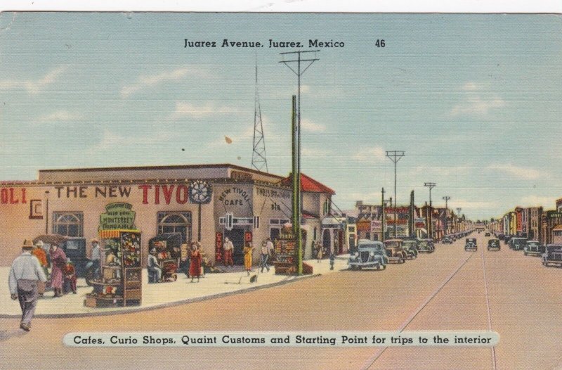 Mexico Juarez Cafes & Curio Shops On Juarez Avenue 1944 sk3338