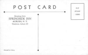 Auburn New York Springside Inn Street View Antique Postcard K70712