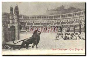 Postcard Old Ultima Preghiera Circo Massimo lion