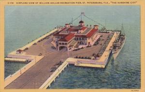 Florida St Petersburg Airplane View Of Million Dollar Recreation Pier Curteich