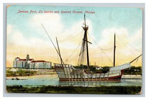 Vintage 1910's Postcard Jackson Park La Rabida Spanish Caravel Chicago Illinois