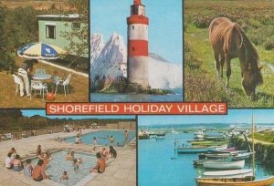 Shorefield Holiday Camp Camping Caravan Lancashire Harp Lager Umbrella Postcard