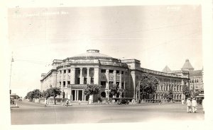 RPPC Postcard Cowasji Jehangir Hall & Street Scene Bombay India