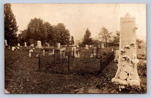 J87/ Flushing Ohio RPPC Postcard c1910 Belmont Freter Bros. Cemetery 1657