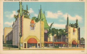 USA The Chinese Theatre Hollywood California Linen Postcard 07.49