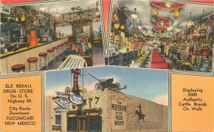 Elk Rexall Drug Store Tucumcari New Mexico McGarr multi View Postcard 20-7843