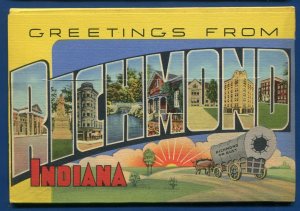 Richmond Indiana in High School Main Street Morton Center postcard folder