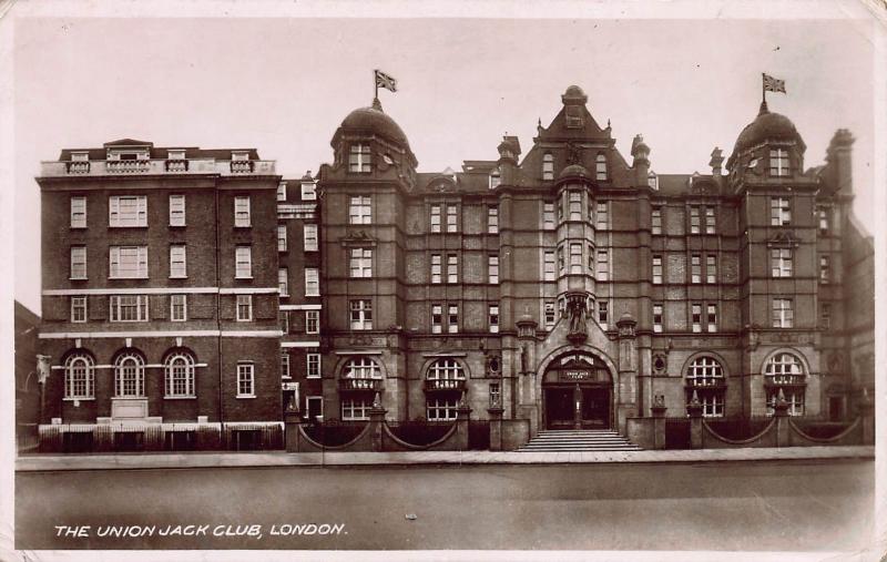 The Union Jack Club, London, England, Early Real Photo Postcard, Unused