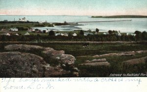 Vintage Postcard Entrance To Rockland Harbor Boating Center Penobscot Bay Maine