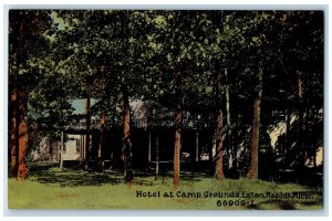 Hotel At Camp Grounds Trees Scene Eaton Rapids Michigan MI Antique Postcard