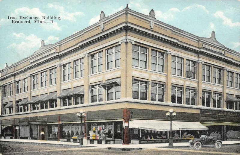 Iron Exchange Building, Brainerd, Minnesota ca 1910s Vintage Postcard