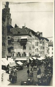 italy, BOLZANO BOZEN, Obstplatz (1920s) RPPC Postcard