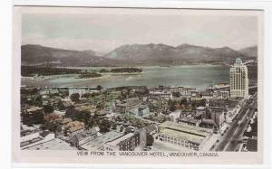 Panorama from Vancouver Hotel British Columbia 1950 RPPC postcard
