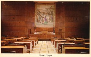 Vintage Postcard Interior Of The Senate Chamber Salem Oregon OR