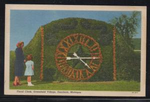 Floral Clock Greenfield Village, Dearborn, used 1962 colour PC