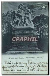 Old Postcard Switzerland Bale Strassburger Denkmal card 1898