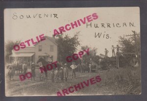 Hurricane WISCONSIN RPPC 1910 GENERAL STORE Steam Engine GHOST TOWN nr Lancaster