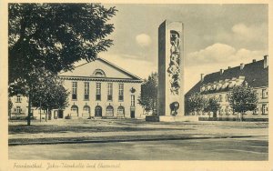 Postcard Germany Frankenthal Jahn-Turnhalle u. Ehrenmal