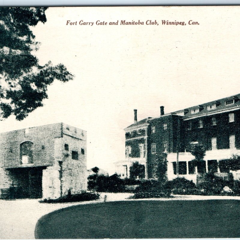 c1910s Winnipeg, Man Fort Garry Gate Manitoba Club Tom Jones Glace Postcard A166