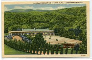 Casino White Sulphur Springs West Virginia linen postcard