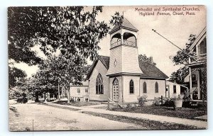 ONSET, MA Massachusetts ~ c1910s ~ METHODIST & SPIRITUALIST CHURCHES Postcard