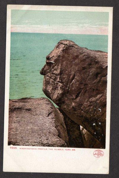 ME Washington Profile Rock Nubble York Maine UDB Postcard Vintage PC