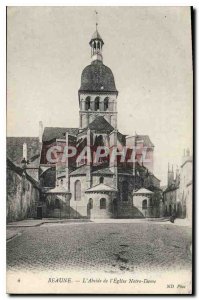 Old Postcard Beaune the apse of the church Notre Dame