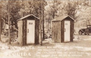 Florida Humour Ma and Pa Outhouses Real Photo