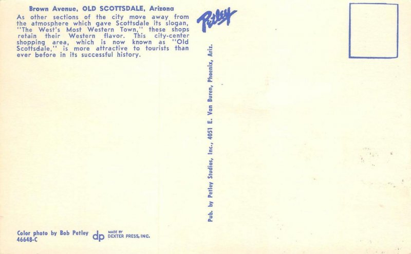 Brown Avenue OLD SCOTTSDALE, ARIZONA China Lil's ca 1960s Vintage Postcard