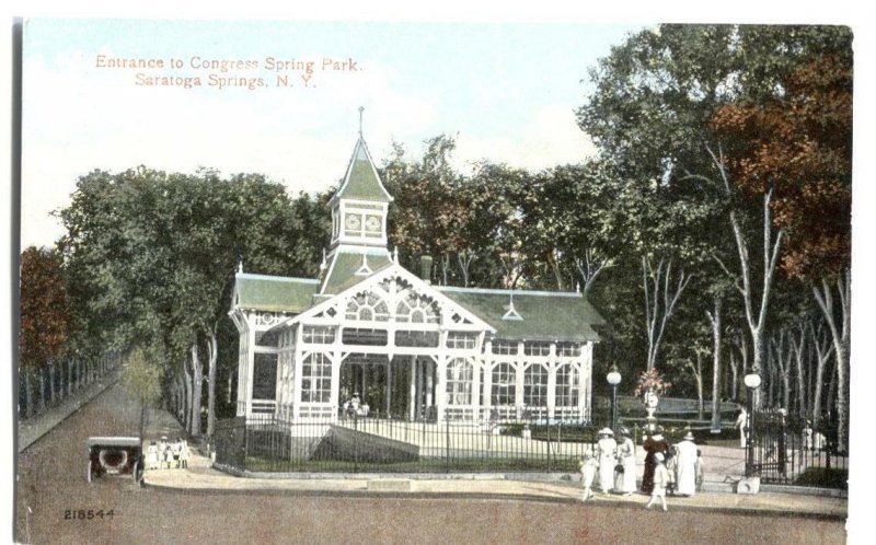 Postcard Entrance Congress Spring Park Saratoga Springs NY