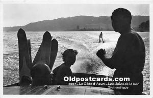 La Cote d'Azur Les Joies de la mer Ski Nautique Real Photo Water Skiing Unused 