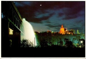 Canada Edmonton Night View Showing Legislative Building