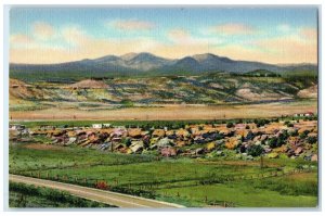 c1940's North Of Santa Fe Railway Mt. Taylor Grants NM Unposted Houses Postcard