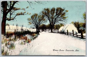 Zanesville Ohio c1910 Postcard Winter Scene Snow