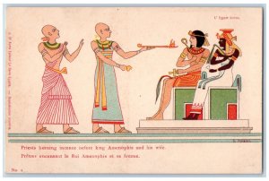 c1905 Egypt Hiero Glyphics Priest Burning Incence King Amenophis Postcard