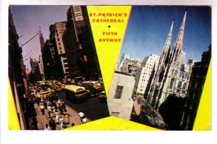 Fifth Ave, Bus, St Patrick's Cathedral, New York City,