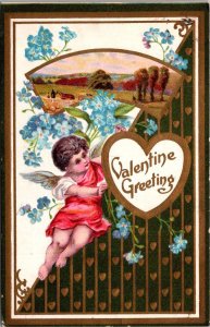 Be My Valentine Cupid With Heart 1909