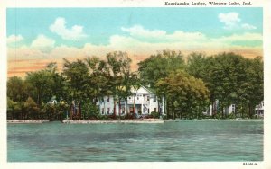 Winona Lake IN-Indiana, 1955 Kosciuszko Lodge, Vintage Postcard