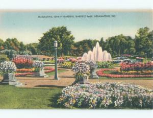 Unused Linen PARK SCENE Indianapolis Indiana IN c7808