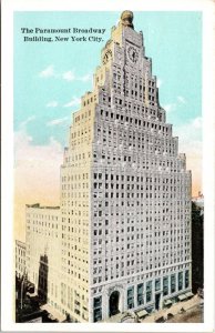 Paramount Broadway Building New York City Nyc Antique Divided Back Postcard