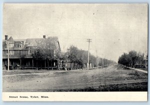 Tyler Minnesota Postcard Street Scene Road Buildings Trees 1910 Vintage Unposted